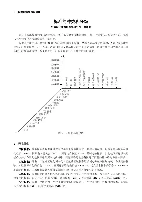 (仅供参考)标准的种类和分级