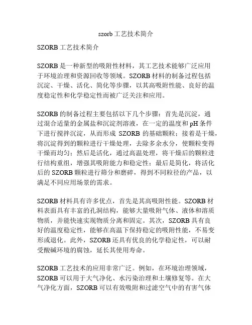 szorb工艺技术简介