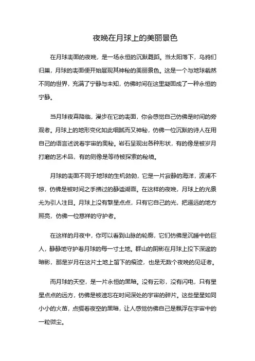 夜晚在月球上的美丽景色
