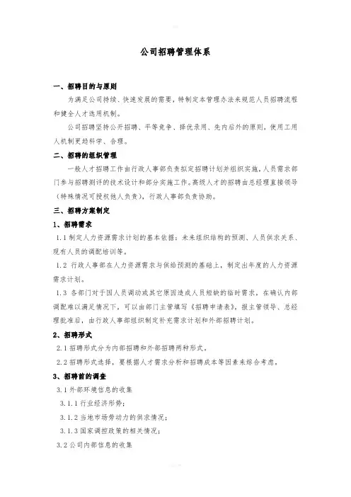 招聘管理体系