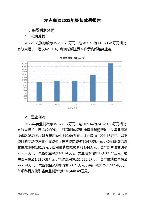 300341麦克奥迪2022年经营成果报告