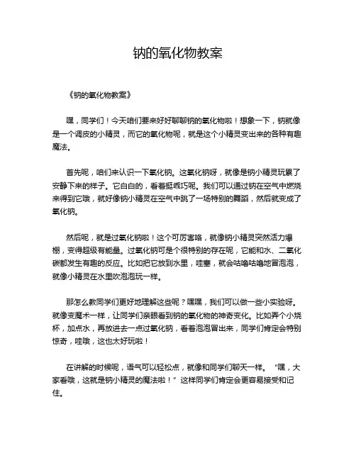 钠的氧化物教案