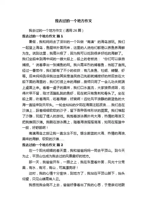 我去过的一个地方作文
