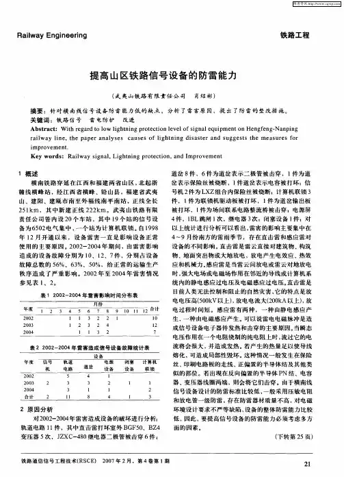 提高山区铁路信号设备的防雷能力