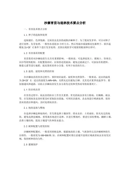 沙棘育苗与造林技术要点分析