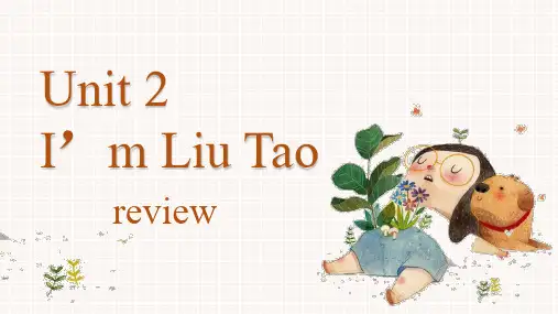 译林版(三起)英语三年级上册 Unit 2 I’m Liu Tao 复习课件ppt