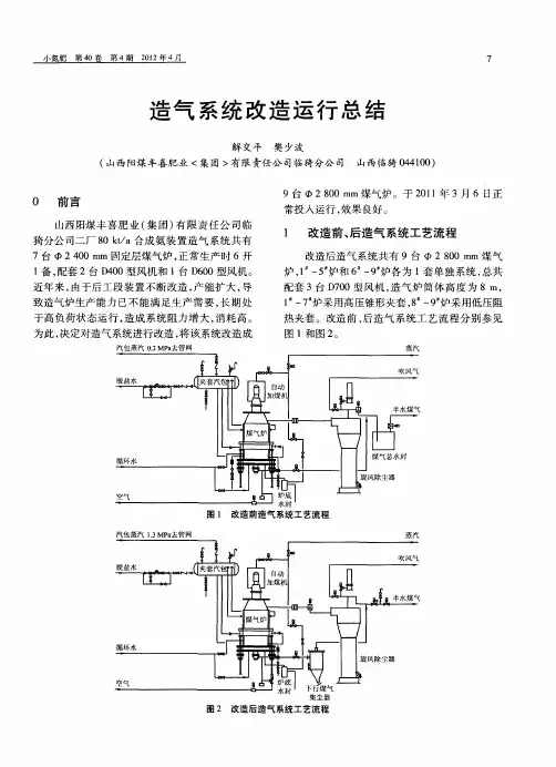 造气系统改造运行总结