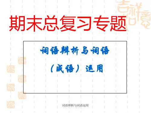 词语辨析与词语运用
