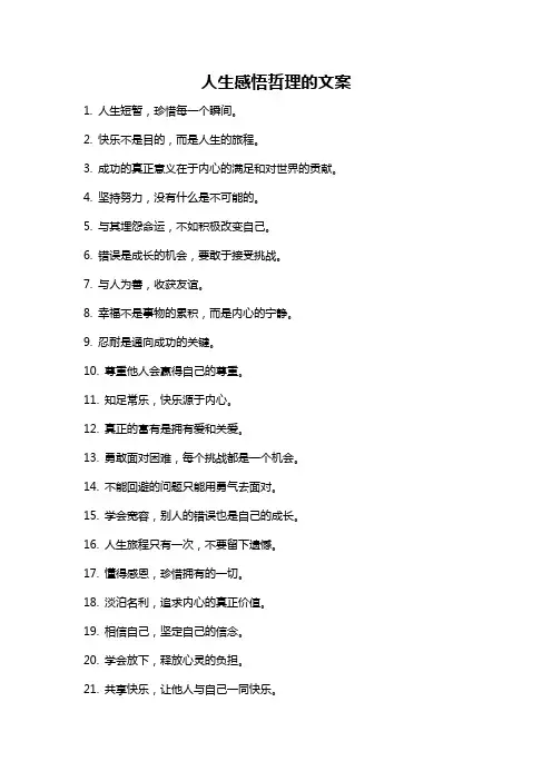 人生感悟哲理的文案