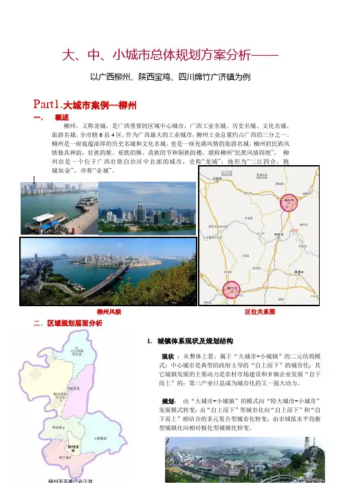 大、中、小城市总体规划案例分析