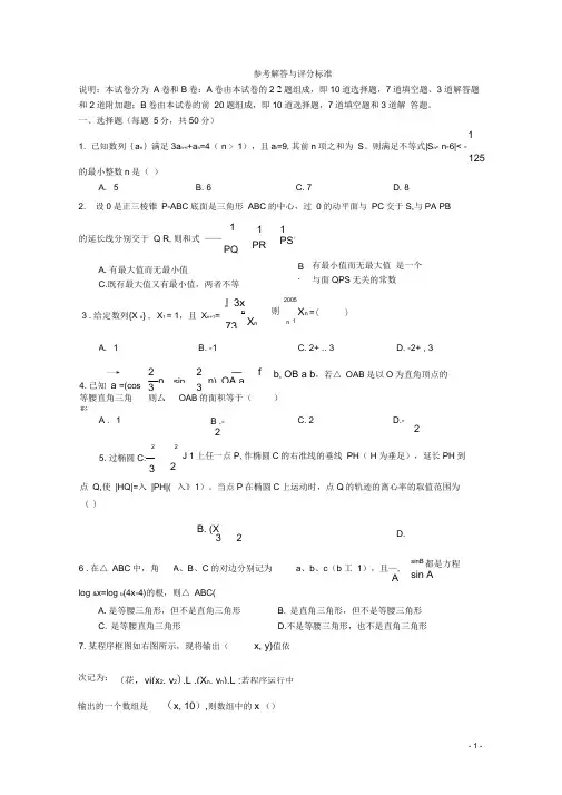 浙江省全国高中数学联合竞赛试题(浙江卷)