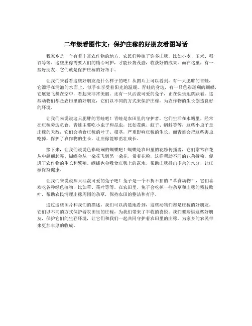 二年级看图作文：保护庄稼的好朋友看图写话
