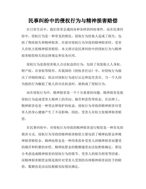 民事纠纷中的侵权行为与精神损害赔偿
