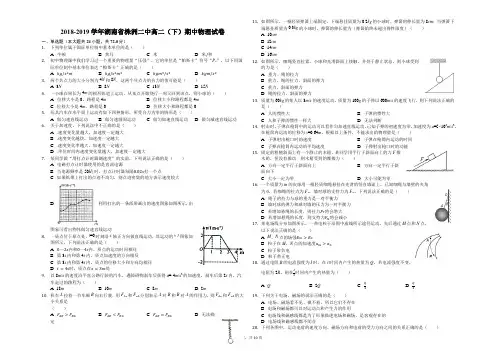 2018-2019学年湖南省株洲二中高二(下)期中物理试卷(解析版)