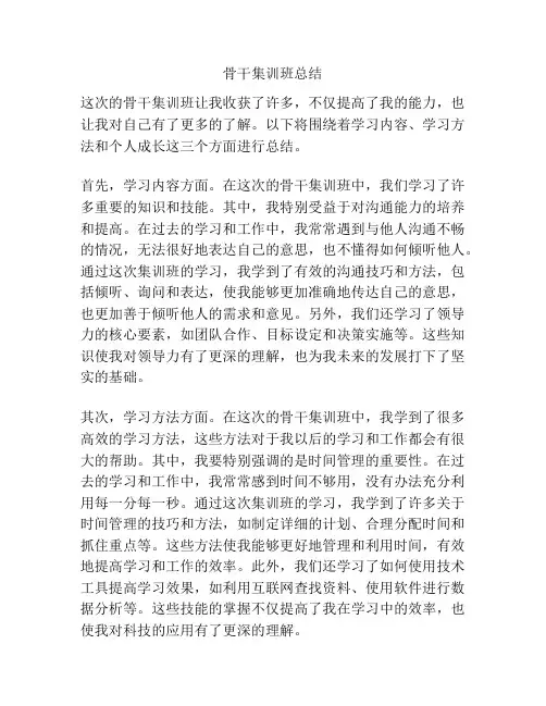 骨干集训班总结