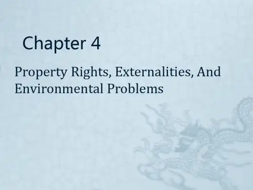 Property Rights, Externalities, And Environmental Problems