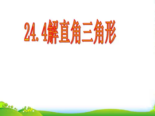 华师大九年级数学上册《解直角三角形》优质课件1