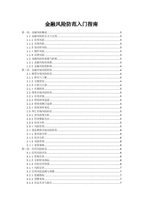 金融风险防范入门指南