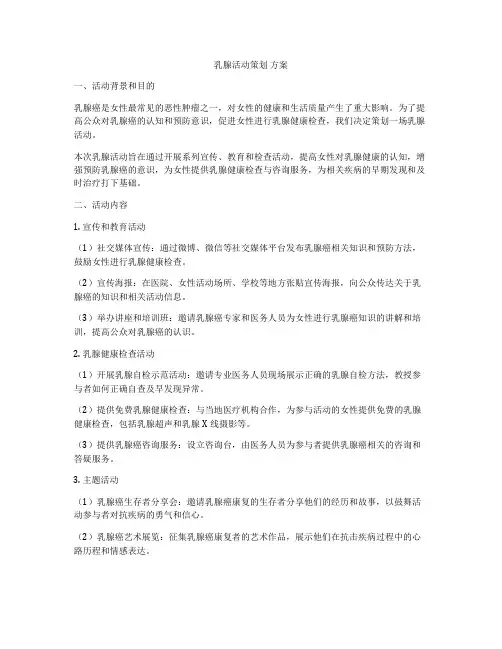 乳腺活动策划 方案