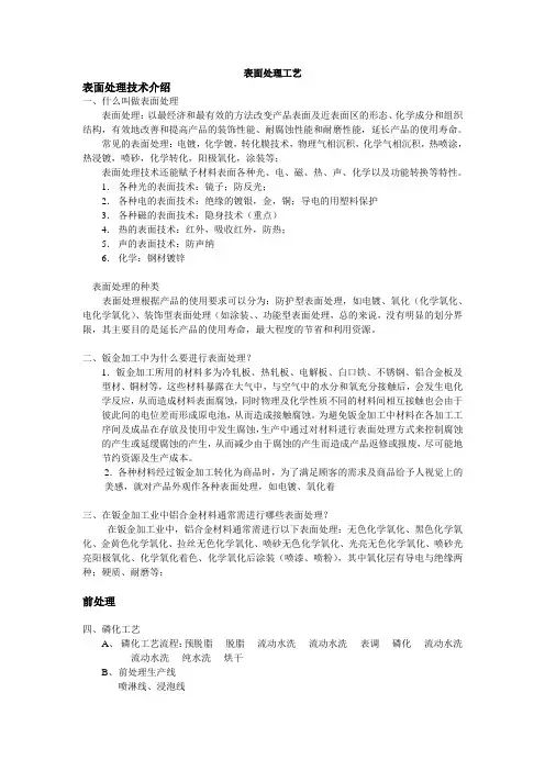 钣金件表面处理主要工艺方法介绍