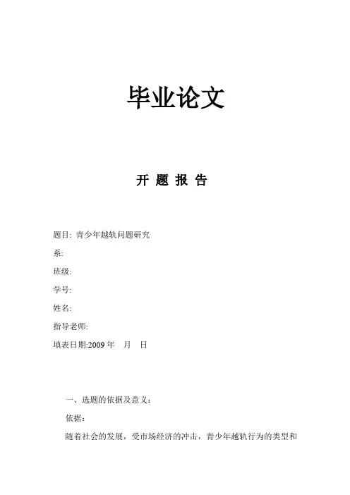 青少年越轨问题研究