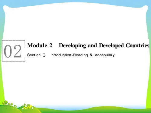 外研版高中英语必修三课件 Module 2 Developing and Developed C ountries 2.1