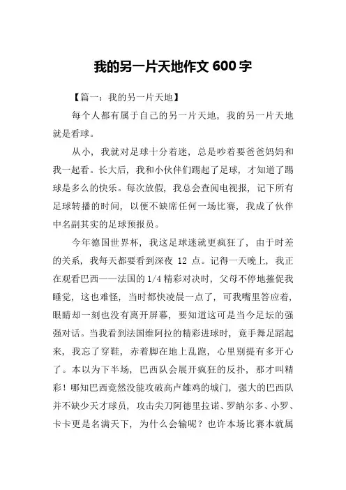 我的另一片天地作文600字-3