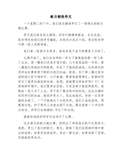 耐力韧性作文