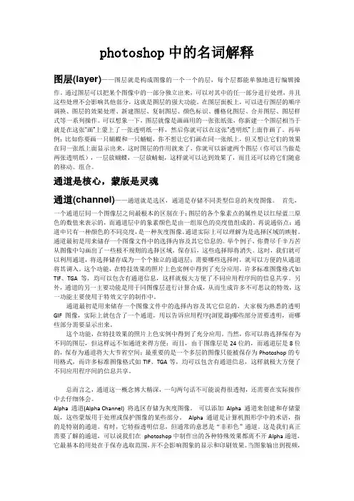 photoshop中的名词解释