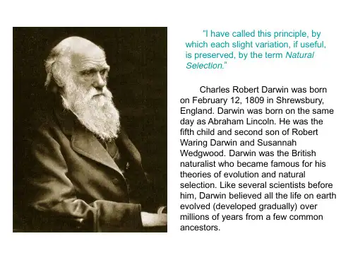 达尔文(Charles Darwin)英文简介