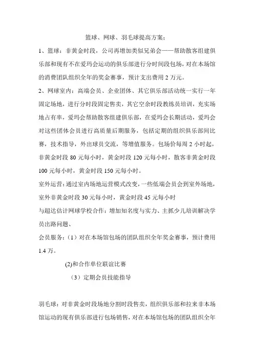 篮球、网球、羽毛球提高方案