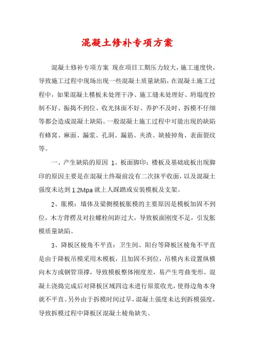 混凝土修补专项方案