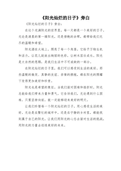 《阳光灿烂的日子》旁白
