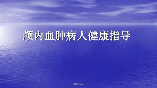 颅内血肿病人健康指导PPT课件
