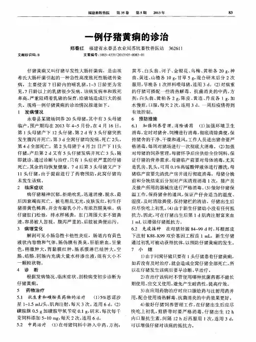 一例仔猪黄痢的诊治