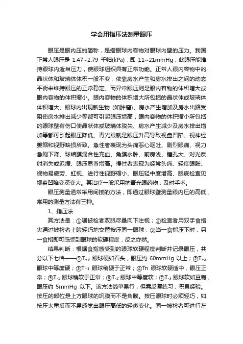学会用指压法测量眼压