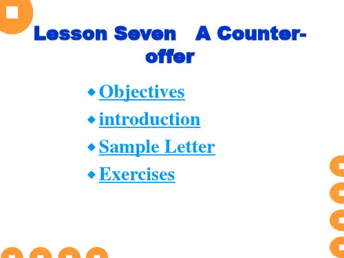 Lesson 7  A Counter-offer