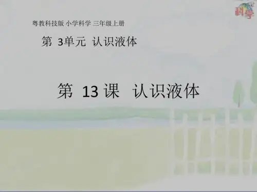 三年级科学上册第13课《认识液体》教学课件