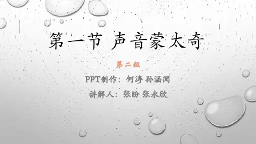 第一节 声音蒙太奇