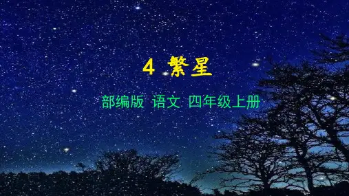 最新统编人教版语文四年级上册《繁星》精品教学课件