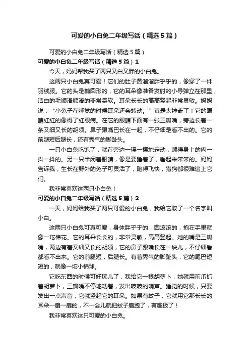 可爱的小白兔二年级写话（精选5篇）