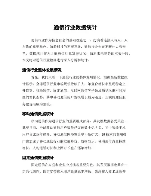 通信行业数据统计