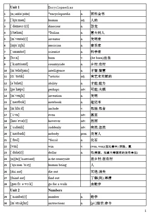 沪教牛津版八年级(上.下)英语单词表
