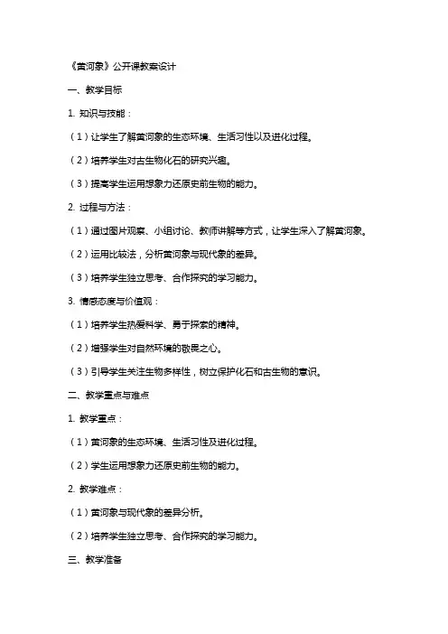 《黄河象》公开课教案设计