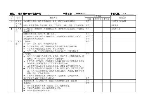 一般企业GMP内审表