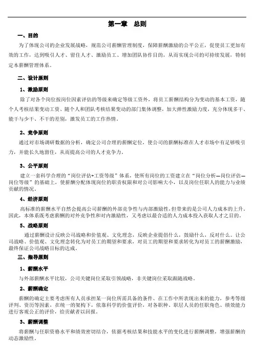 薪酬模板(仅供参考)