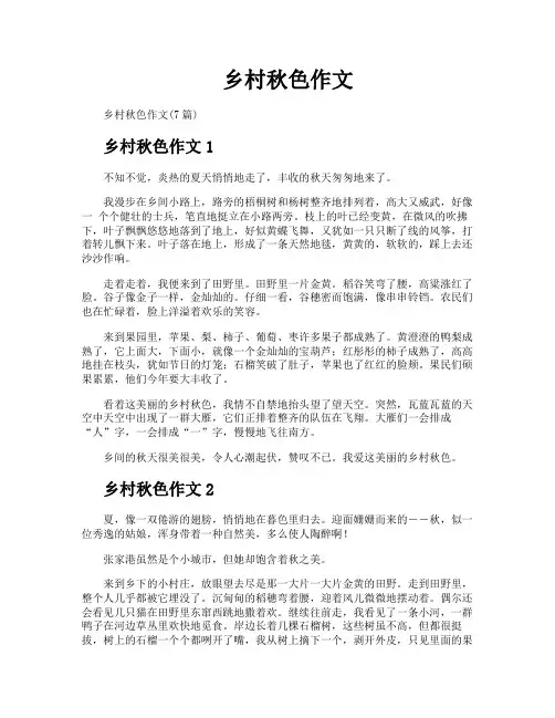 乡村秋色作文