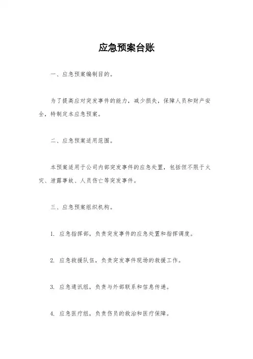 应急预案台账