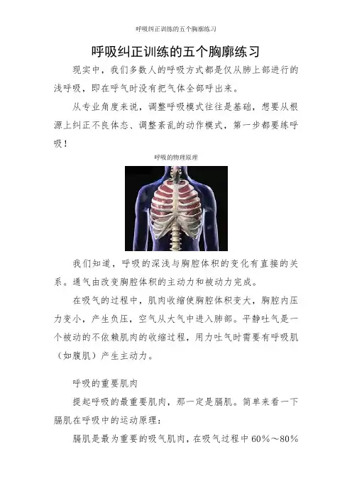 呼吸纠正训练的五个胸廓练习