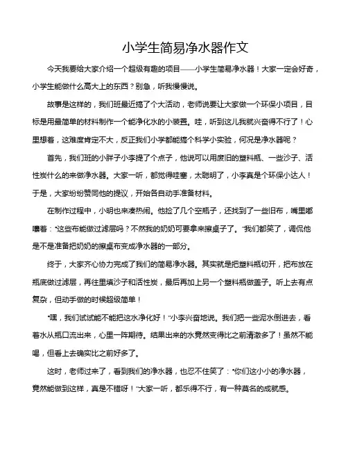 小学生简易净水器作文